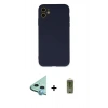 MARSİLYAN™- iPhone 11 Kılıf Ahenk Serisi - Siyah Joko Magic 5D Hayalet Cam + Raze Metal Kamera Lens - MI