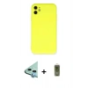 MARSİLYAN™- iPhone 11 Kılıf Ahenk Serisi - Siyah Joko Magic 5D Hayalet Cam + Raze Metal Kamera Lens - MI