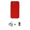 MARSİLYAN™- iPhone 11 Kılıf Ahenk Serisi - Siyah Joko Magic 5D Hayalet Cam + Raze Metal Kamera Lens - GS