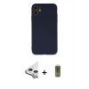 MARSİLYAN™- iPhone 11 Kılıf Ahenk Serisi - Siyah Joko Magic 5D Hayalet Cam + Raze Metal Kamera Lens - GS