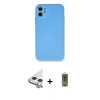 MARSİLYAN™- iPhone 11 Kılıf Ahenk Serisi - Siyah Joko Magic 5D Hayalet Cam + Raze Metal Kamera Lens - GS