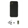MARSİLYAN™- iPhone 11 Kılıf Ahenk Serisi - Siyah Joko Magic 5D Hayalet Cam + Raze Metal Kamera Lens - GS