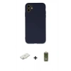 MARSİLYAN™- iPhone 11 Kılıf Ahenk Serisi - Siyah Joko Magic 5D Hayalet Cam + Renkli Kamera Lens Koruma Cam - SI