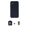 MARSİLYAN™- iPhone 11 Kılıf Ahenk Serisi - Siyah Joko Magic 5D Hayalet Cam + PVD Metal Kamera Lens - SH