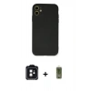 MARSİLYAN™- iPhone 11 Kılıf Ahenk Serisi - Siyah Joko Magic 5D Hayalet Cam + PVD Metal Kamera Lens - SH