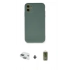 MARSİLYAN™- iPhone 11 Kılıf Ahenk Serisi - Siyah Joko Magic 5D Hayalet Cam + Pers Alüminyum Kamera Lens - YL