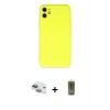 MARSİLYAN™- iPhone 11 Kılıf Ahenk Serisi - Siyah Joko Magic 5D Hayalet Cam + Pers Alüminyum Kamera Lens - YL