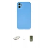 MARSİLYAN™- iPhone 11 Kılıf Ahenk Serisi - Siyah Joko Magic 5D Hayalet Cam + Renkli Kamera Lens Koruma Cam - YL