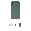 MARSİLYAN™- iPhone 11 Kılıf Ahenk Serisi - Siyah Joko Magic 5D Hayalet Cam + Renkli Kamera Lens Koruma Cam - YL