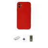 MARSİLYAN™- iPhone 11 Kılıf Ahenk Serisi - Siyah Joko Magic 5D Hayalet Cam + Renkli Kamera Lens Koruma Cam - YL