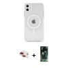 MARSİLYAN™- iPhone 11 Kılıf Ahenk Yansıma Prime - Şeffaf 360 Full Body Arka Koruyucu + Pers Alüminyum Kamera Lens - KI
