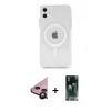 MARSİLYAN™- iPhone 11 Kılıf Ahenk Yansıma Prime - Şeffaf 360 Full Body Arka Koruyucu + Raze Metal Kamera Lens - SH