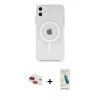 MARSİLYAN™- iPhone 11 Kılıf Ahenk Yansıma Prime - Şeffaf Pasifik Cam Ekran Koruyucu + Pers Alüminyum Kamera Lens - KI