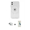 MARSİLYAN™- iPhone 11 Kılıf Ahenk Yansıma Prime - Şeffaf Pasifik Cam Ekran Koruyucu + Pers Alüminyum Kamera Lens - YL