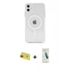 MARSİLYAN™- iPhone 11 Kılıf Ahenk Yansıma Prime - Şeffaf Pasifik Cam Ekran Koruyucu + Rainbow Kamera Lens Koruma Cam - KI