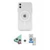 MARSİLYAN™- iPhone 11 Kılıf Ahenk Yansıma Prime - Şeffaf Royal Nano Ekran Koruyucu + Raze Metal Kamera Lens - KI