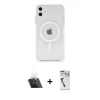 MARSİLYAN™- iPhone 11 Kılıf Ahenk Yansıma Prime - Şeffaf Uv Polymer Nano Ekran Koruyucu + Kamera Lens Koruma Cam - SF