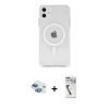 MARSİLYAN™- iPhone 11 Kılıf Ahenk Yansıma Prime - Şeffaf Uv Polymer Nano Ekran Koruyucu + Pers Alüminyum Kamera Lens - GI