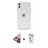 MARSİLYAN™- iPhone 11 Kılıf Ahenk Yansıma Prime - Şeffaf Uv Polymer Nano Ekran Koruyucu + Raze Metal Kamera Lens - SH