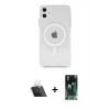 MARSİLYAN™- iPhone 11 Kılıf Ahenk Yansıma Prime - Siyah 360 Mat Full Body Arka Koruyucu + Kamera Lens Koruma Cam - SF