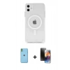 MARSİLYAN™- iPhone 11 Kılıf Ahenk Yansıma Prime - Siyah 3D Antistatik Mat Seramik Nano Ekran Koruyucu + Neon Fosforlu Kamera Lens - YL