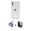 MARSİLYAN™- iPhone 11 Kılıf Ahenk Yansıma Prime - Siyah 3D Antistatik Mat Seramik Nano Ekran Koruyucu + Raze Metal Kamera Lens - MR