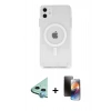MARSİLYAN™- iPhone 11 Kılıf Ahenk Yansıma Prime - Siyah 3D Antistatik Mat Seramik Nano Ekran Koruyucu + Raze Metal Kamera Lens - MI