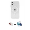 MARSİLYAN™- iPhone 11 Kılıf Ahenk Yansıma Prime - Siyah 3D Antistatik Seramik Nano Ekran Koruyucu + Pers Alüminyum Kamera Lens - KI