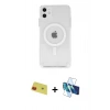 MARSİLYAN™- iPhone 11 Kılıf Ahenk Yansıma Prime - Siyah 3D Antistatik Seramik Nano Ekran Koruyucu + Rainbow Kamera Lens Koruma Cam - KI