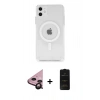 MARSİLYAN™- iPhone 11 Kılıf Ahenk Yansıma Prime - Siyah 6D Antistatik Mat Seramik Hayalet Nano Ekran Koruyucu + Raze Metal Kamera Lens - SH