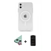 MARSİLYAN™- iPhone 11 Kılıf Ahenk Yansıma Prime - Siyah 6D Antistatik Mat Seramik Hayalet Nano Ekran Koruyucu + Raze Metal Kamera Lens - KI