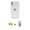 MARSİLYAN™- iPhone 11 Kılıf Ahenk Yansıma Prime - Siyah 6D Mat Seramik Hayalet Nano Ekran Koruyucu + Rainbow Kamera Lens Koruma Cam - KI
