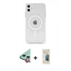 MARSİLYAN™- iPhone 11 Kılıf Ahenk Yansıma Prime - Siyah 6D Mat Seramik Hayalet Nano Ekran Koruyucu + Raze Metal Kamera Lens - KI