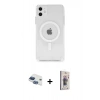 MARSİLYAN™- iPhone 11 Kılıf Ahenk Yansıma Prime - Siyah Bilvis 3D Cam Ekran Koruyucu + Pers Alüminyum Kamera Lens - LT