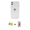 MARSİLYAN™- iPhone 11 Kılıf Ahenk Yansıma Prime - Siyah Bilvis 3D Cam Ekran Koruyucu + Rainbow Kamera Lens Koruma Cam - KI