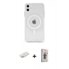MARSİLYAN™- iPhone 11 Kılıf Ahenk Yansıma Prime - Siyah Bilvis 3D Cam Ekran Koruyucu + Renkli Kamera Lens Koruma Cam - PE