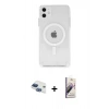 MARSİLYAN™- iPhone 11 Kılıf Ahenk Yansıma Prime - Siyah Bilvis 3D Mat Cam Ekran Koruyucu + Pers Alüminyum Kamera Lens - LT