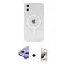 MARSİLYAN™- iPhone 11 Kılıf Ahenk Yansıma Prime - Siyah Bilvis 3D Mat Cam Ekran Koruyucu + Raze Metal Kamera Lens - MR