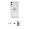 MARSİLYAN™- iPhone 11 Kılıf Ahenk Yansıma Prime - Siyah Bilvis 3D Mat Cam Ekran Koruyucu + Renkli Kamera Lens Koruma Cam - TU