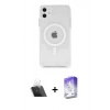 MARSİLYAN™- iPhone 11 Kılıf Ahenk Yansıma Prime - Siyah Bilvis 5in1 3D Magic Cam Ekran Koruyucu + Kamera Lens Koruma Cam - SF