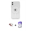 MARSİLYAN™- iPhone 11 Kılıf Ahenk Yansıma Prime - Siyah Bilvis 5in1 3D Magic Cam Ekran Koruyucu + Pers Alüminyum Kamera Lens - KI