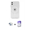 MARSİLYAN™- iPhone 11 Kılıf Ahenk Yansıma Prime - Siyah Bilvis 5in1 3D Magic Cam Ekran Koruyucu + Pers Alüminyum Kamera Lens - GI