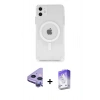 MARSİLYAN™- iPhone 11 Kılıf Ahenk Yansıma Prime - Siyah Bilvis 5in1 3D Magic Cam Ekran Koruyucu + Raze Metal Kamera Lens - MR