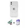 MARSİLYAN™- iPhone 11 Kılıf Ahenk Yansıma Prime - Siyah Bilvis 5in1 3D Magic Cam Ekran Koruyucu + Raze Metal Kamera Lens - KI