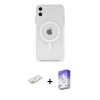 MARSİLYAN™- iPhone 11 Kılıf Ahenk Yansıma Prime - Siyah Bilvis 5in1 3D Magic Cam Ekran Koruyucu + Renkli Kamera Lens Koruma Cam - TU