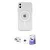 MARSİLYAN™- iPhone 11 Kılıf Ahenk Yansıma Prime - Siyah Bilvis 5in1 5D Magic Hayalet Cam Ekran Koruyucu + Pers Alüminyum Kamera Lens - GD