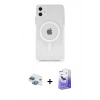 MARSİLYAN™- iPhone 11 Kılıf Ahenk Yansıma Prime - Siyah Bilvis 5in1 5D Magic Hayalet Cam Ekran Koruyucu + Pers Alüminyum Kamera Lens - GI