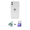 MARSİLYAN™- iPhone 11 Kılıf Ahenk Yansıma Prime - Siyah Bilvis 5in1 5D Magic Hayalet Cam Ekran Koruyucu + Raze Metal Kamera Lens - MI