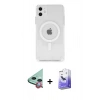 MARSİLYAN™- iPhone 11 Kılıf Ahenk Yansıma Prime - Siyah Bilvis 5in1 5D Magic Hayalet Cam Ekran Koruyucu + Raze Metal Kamera Lens - KI