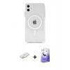 MARSİLYAN™- iPhone 11 Kılıf Ahenk Yansıma Prime - Siyah Bilvis 5in1 5D Magic Hayalet Cam Ekran Koruyucu + Renkli Kamera Lens Koruma Cam - TU